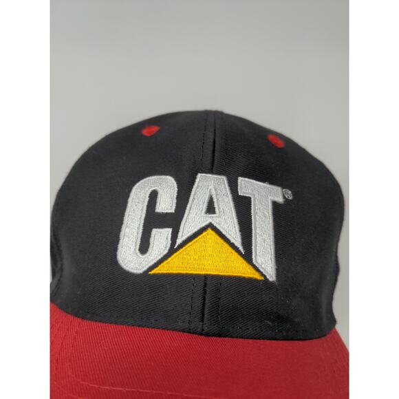 Caterpillar CAT Snapback Hat OSFA Black & Red Embroidered Logo - Picture 3 of 10